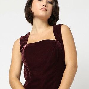 Gap Elegant Burgundy Velvet Sleeveless Top size L